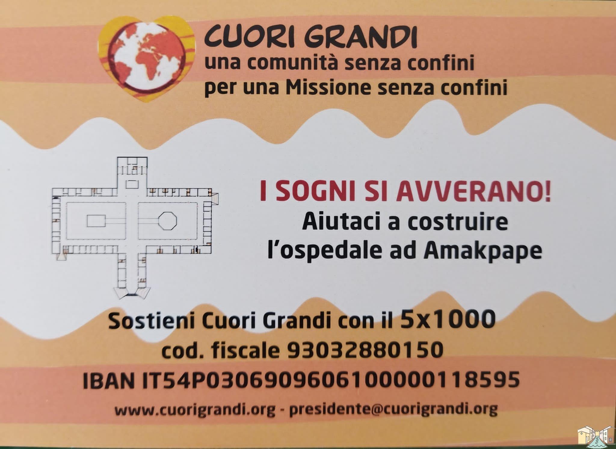 Aiutiamo Cuori Grandi con il 5X1000, i soldi all’ospedale in Togo per la missione di Maristella