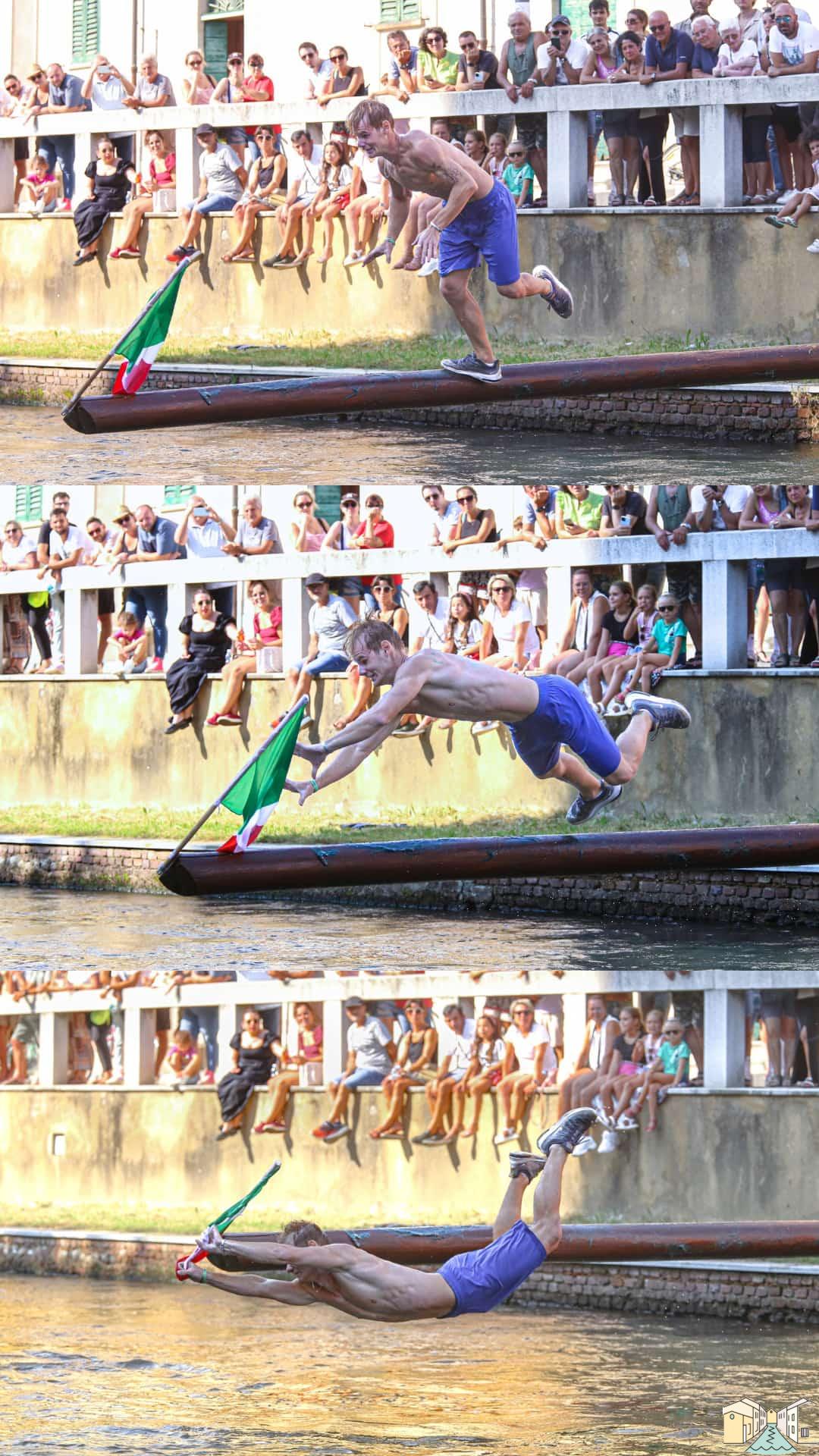 Cuccagna sul Naviglio alla festa di Robecco, risate e divertimento e la vittoria va a Davide Bertocco